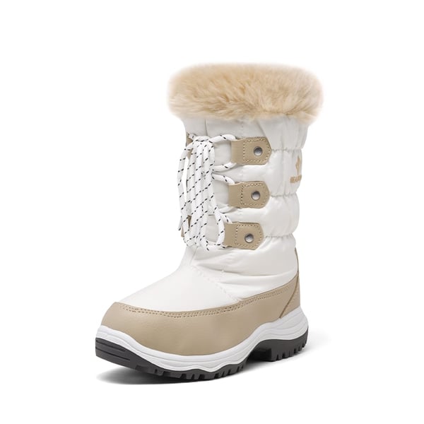Kids Winter Snow Boots - BEIGE WHITE -  0